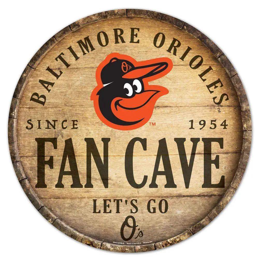 Baltimore Orioles Wood Sign 14 Inch Round Barrel Top Design - ToylandEU