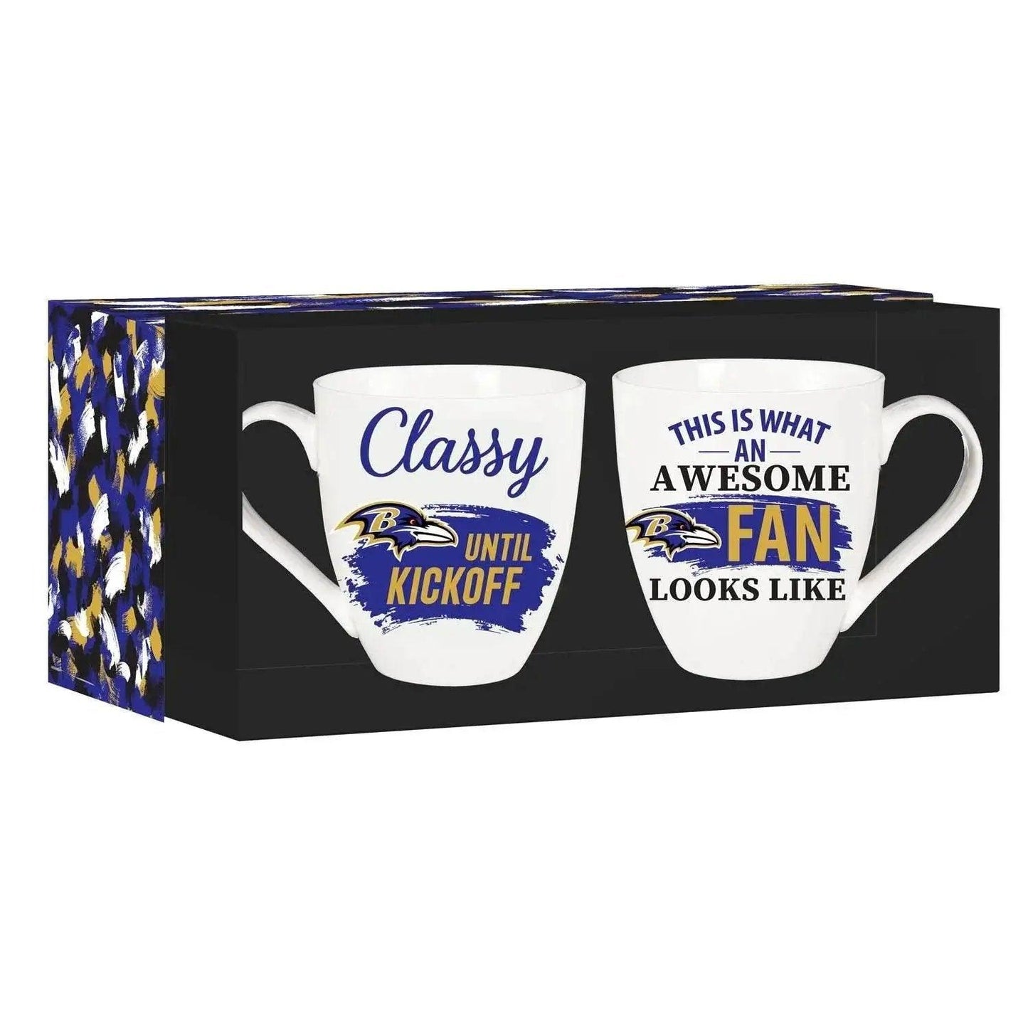 Baltimore Ravens 17oz Ceramic Mug Set Two Piece Gift Box - ToylandEU™