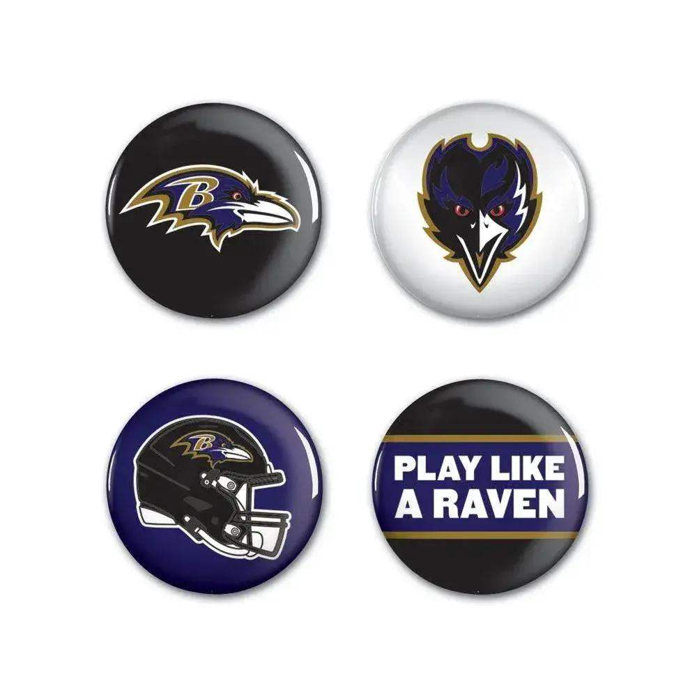 Baltimore Ravens Button Set Four Pack Collectible Pins - ToylandEU™