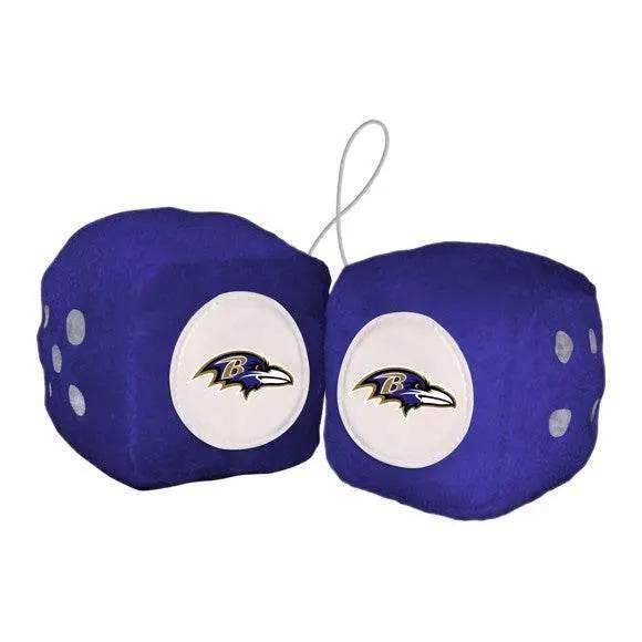 Baltimore Ravens Fuzzy Dice Plush Car Decor With Logo - ToylandEU™