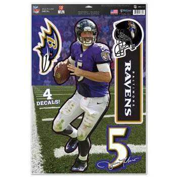 Baltimore Ravens Joe Flacco Decal 11x17 Multi Use Cling - ToylandEU™