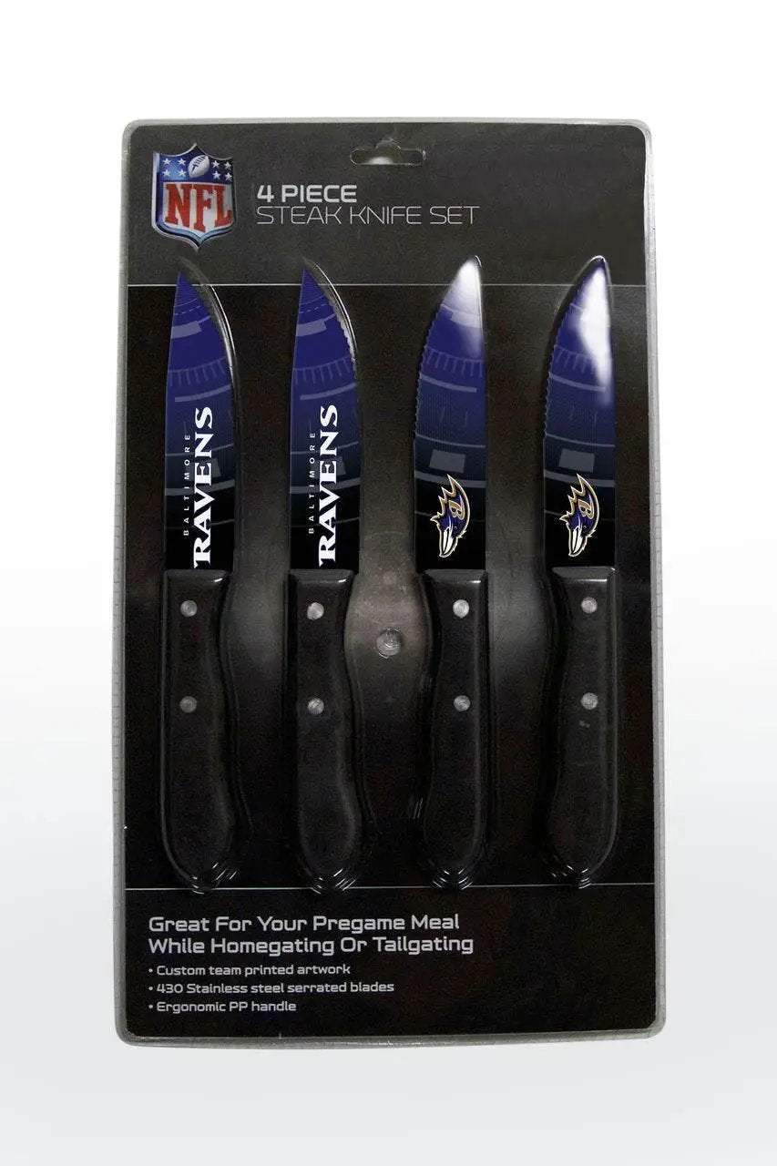 Baltimore Ravens Knife Set 4 Pack Stainless Steel Serrated - ToylandEU™