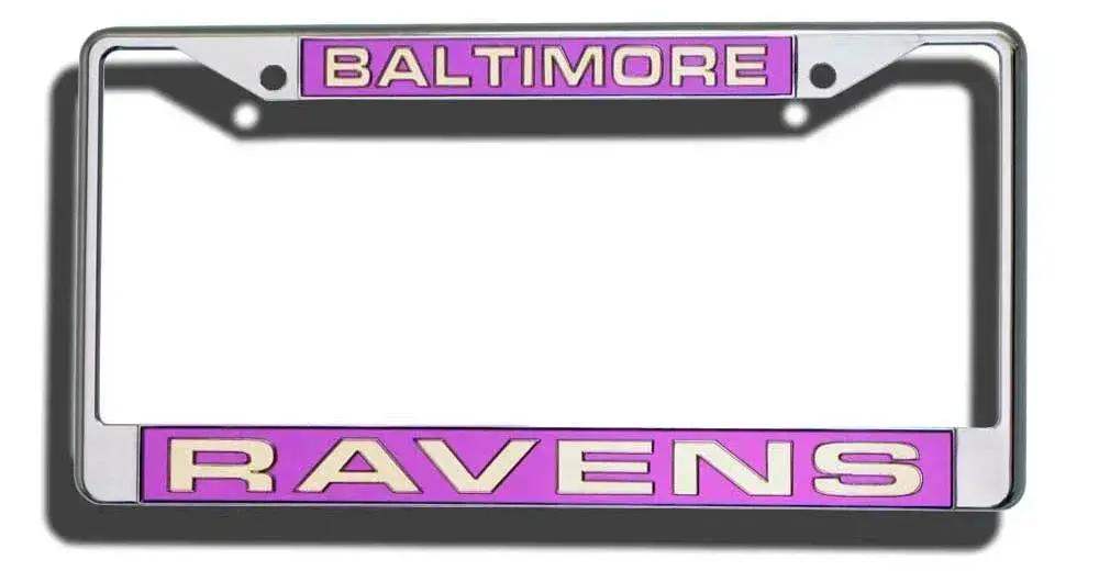 Baltimore Ravens License Plate Frame Laser Cut Chrome - ToylandEU™
