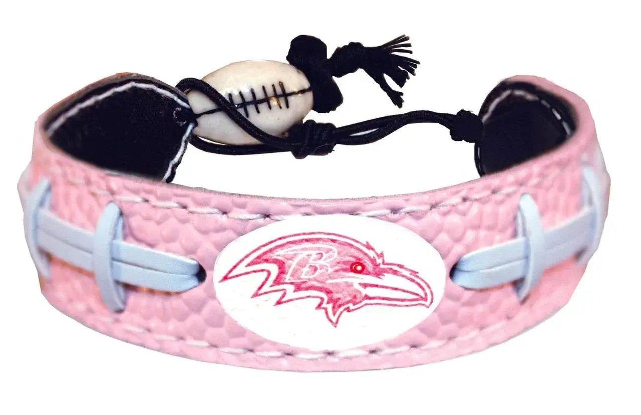 Baltimore Ravens Pink Leather Football Bracelet One Size - ToylandEU™