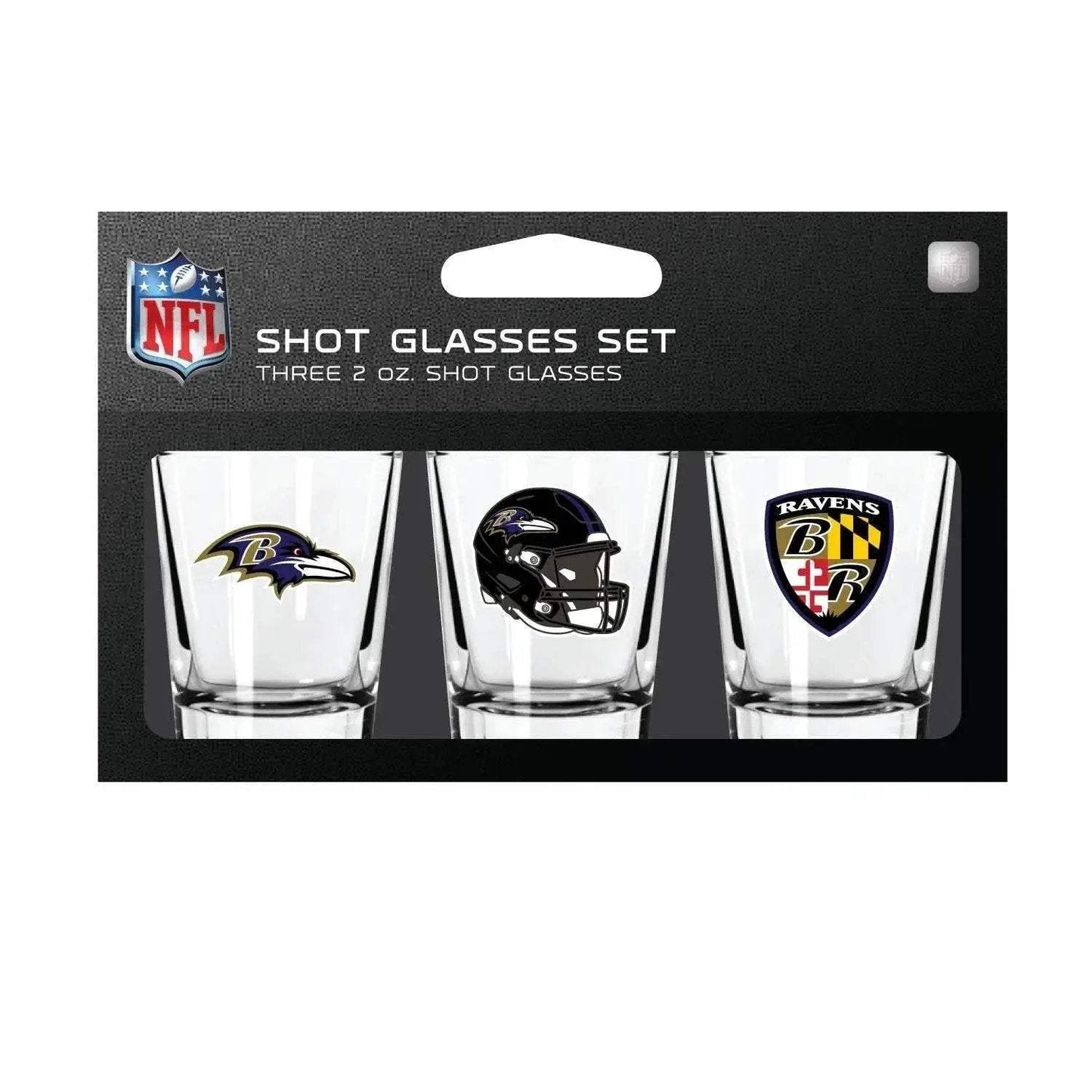 Baltimore Ravens Shot Glass Set 3 Pack Barware Gift Idea - ToylandEU™