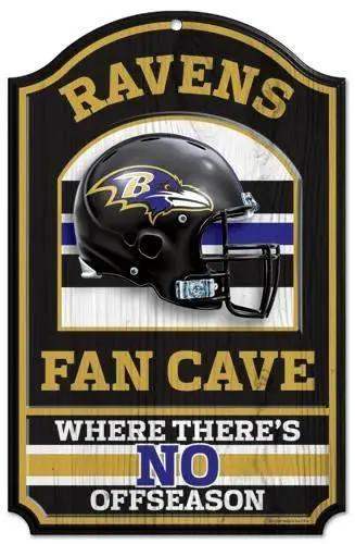Baltimore Ravens Sign 11x17 Wood Fan Cave Design - ToylandEU™