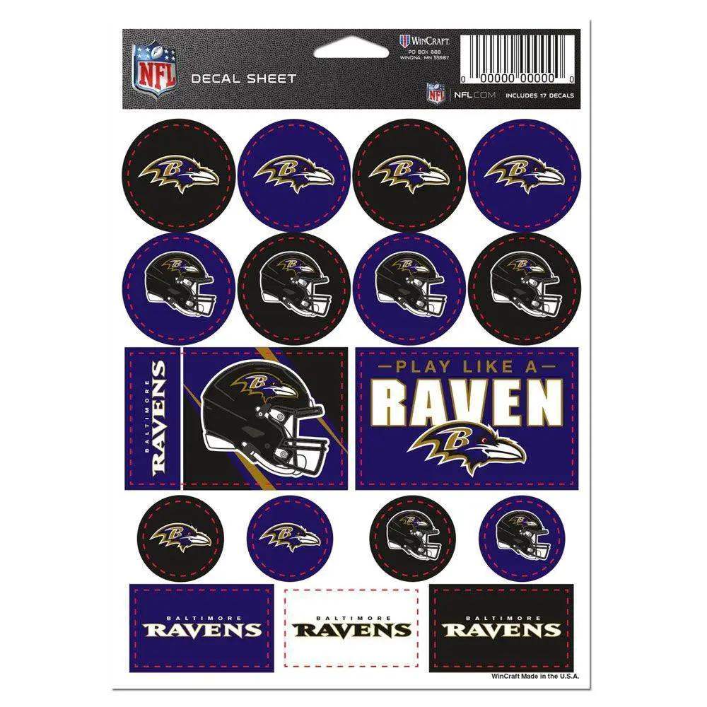 Baltimore Ravens Vinyl Decal Sheet 5x7 Sticker Pack - ToylandEU™