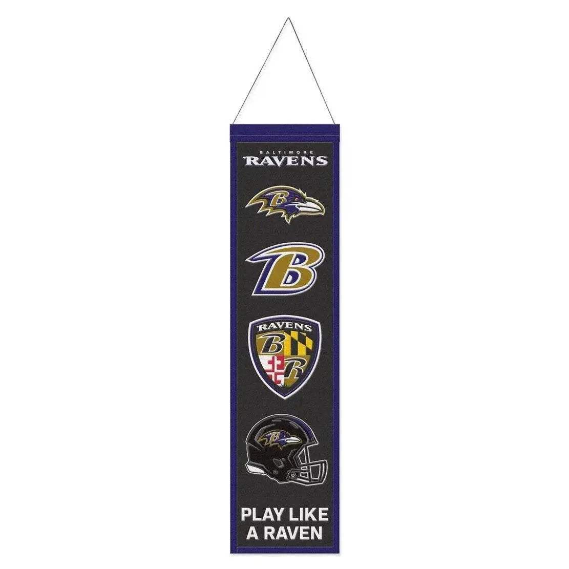 Baltimore Ravens Wool Banner 8x32 Heritage Evolution Design - ToylandEU™