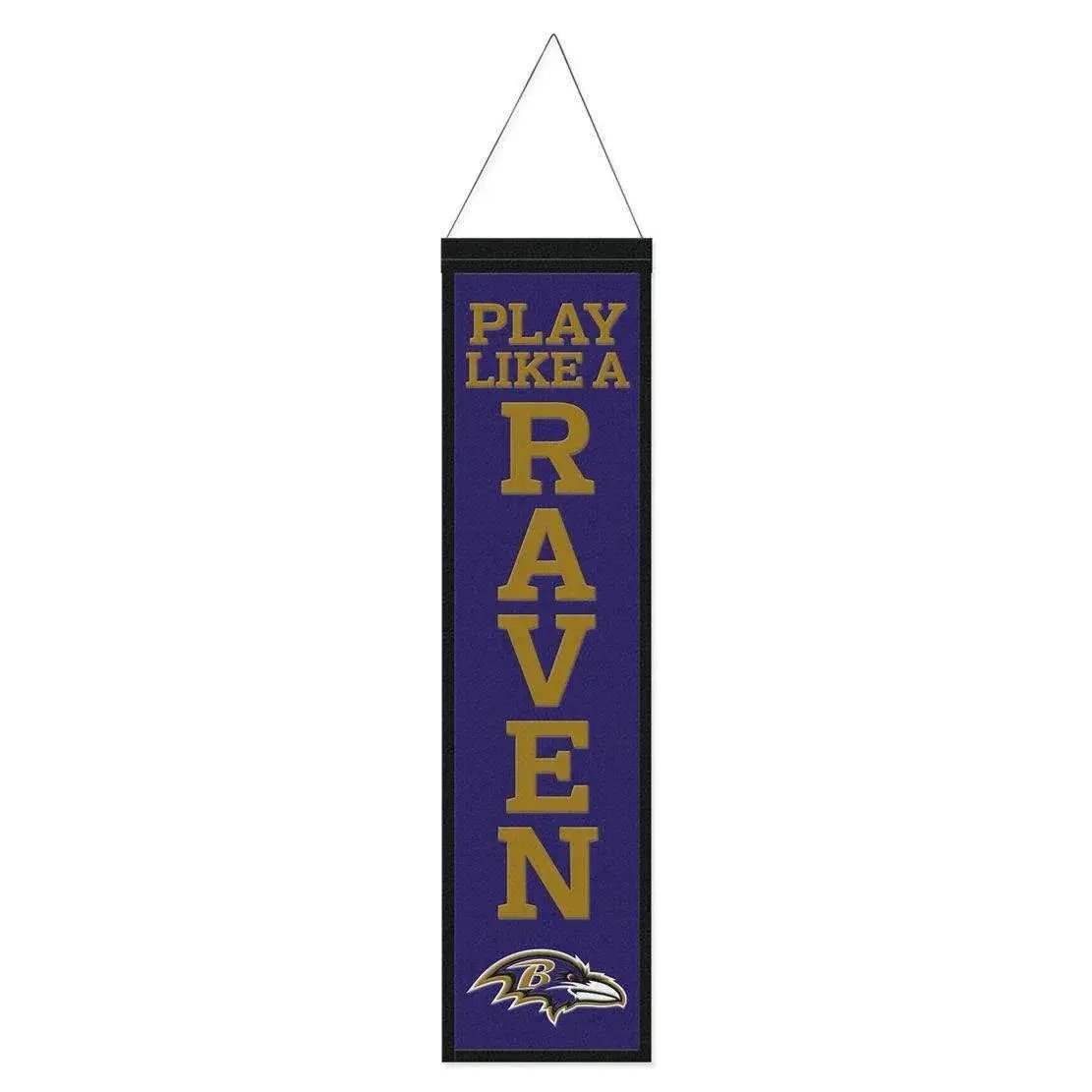 Baltimore Ravens Wool Banner 8x32 Heritage Slogan Design - ToylandEU™