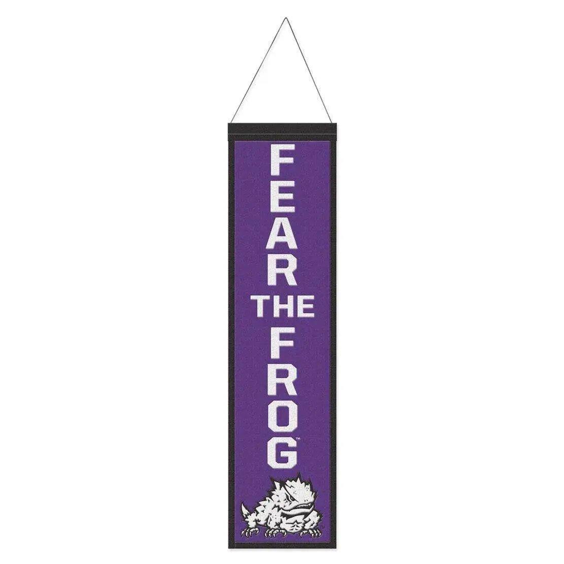 TCU Horned Frogs Banner Wool 8x32 Heritage Slogan Order - ToylandEU™