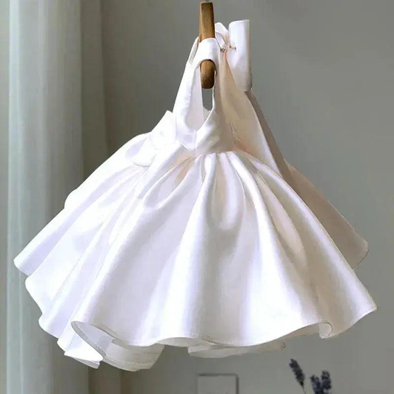 Baptism Dress For Baby Girls Soft Satin Princess Tutu - ToylandEU™