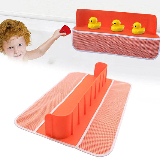 Bathtub Splash Guard 8 Suction Cups Shelf with 4 Pockets - ToylandEU