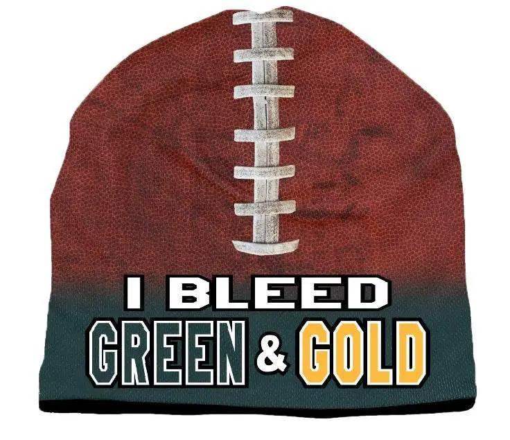 Beanie I Bleed Style Sublimated Football Forest Green Gold - ToylandEU™