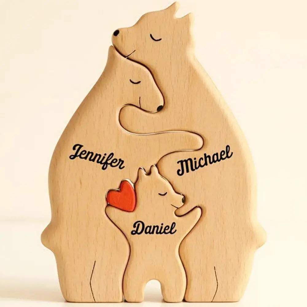 Bear Family Wooden Puzzle Art For Home Decor And Gift - ToylandEU