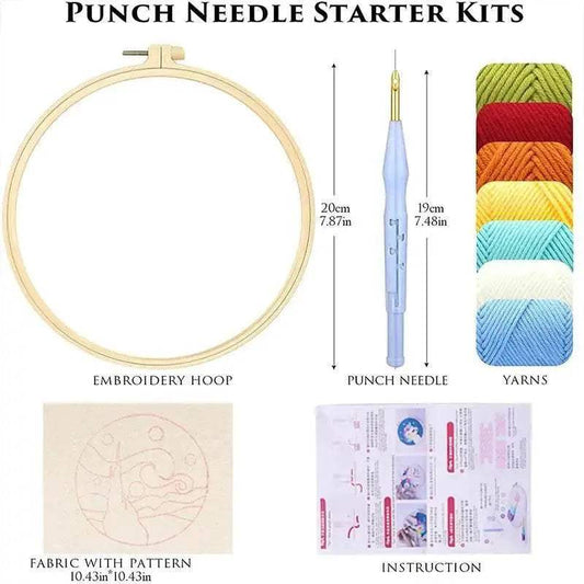 Beginner-Friendly Punch Needle Embroidery Kit with Landscape Patterns - Perfect for Adults and Kids, Ideal Gift for Home Decor - ToylandEU™