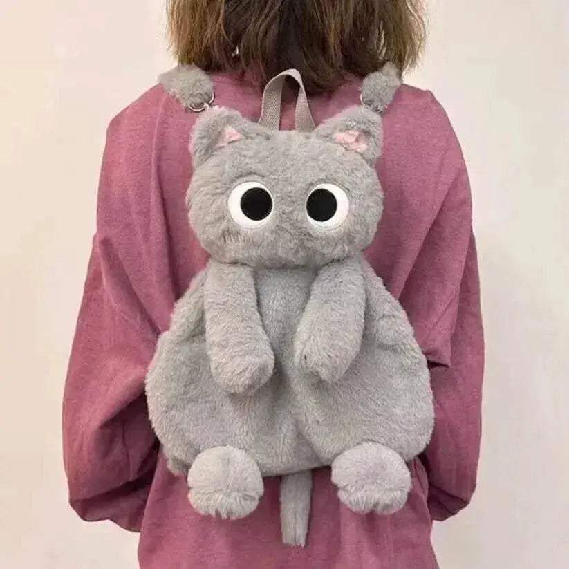 Big Eyes Cat Plush Backpack - Adorable Stuffed Animals Bag for Kids - ToylandEU™