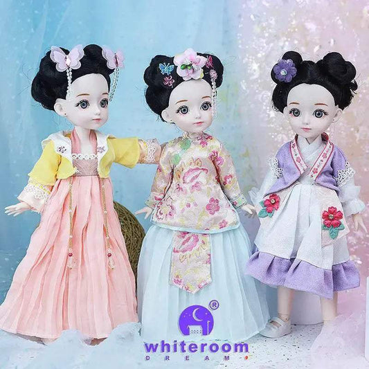 Bjd 1/6 Bjd Doll Blue Eyes Ancient Chinese Dress Set - ToylandEU™