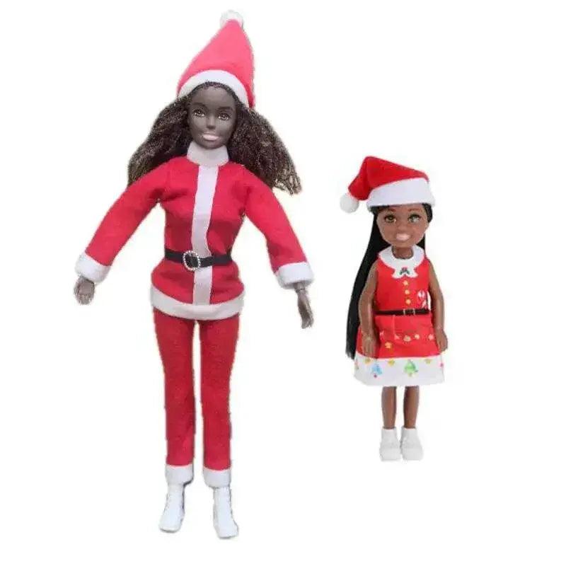 Kawaii Items African Girls Black Doll 30cm Mother 14cm Daughter Body With Clothes For Kids DIY Game Best Birthday Present - ToylandEU™