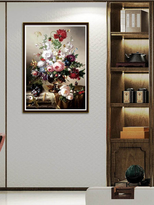 Blooming Floral Cross Stitch DIY Kit - 11CT & 9CT Cotton Thread Embroidery for Home Decor Handicrafts - ToylandEU