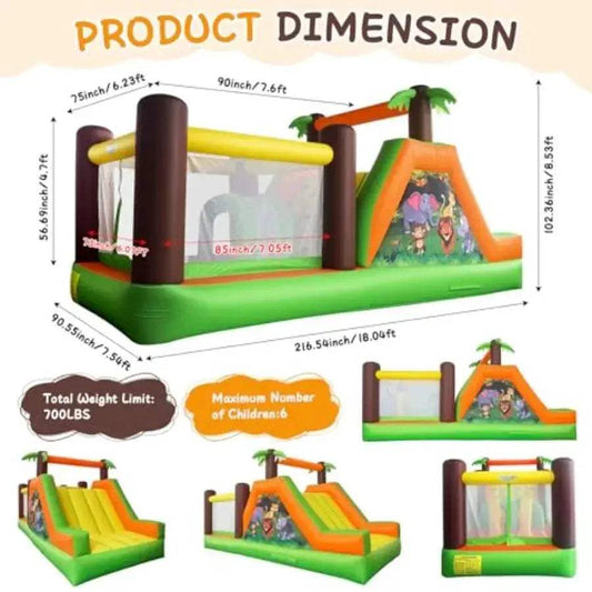 Blue 5in1 Bounce House Durable With Slide And Climb - ToylandEU™