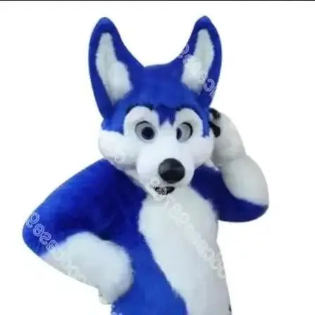 Premium Blue Fox Dog Mascot Costume With Head Included