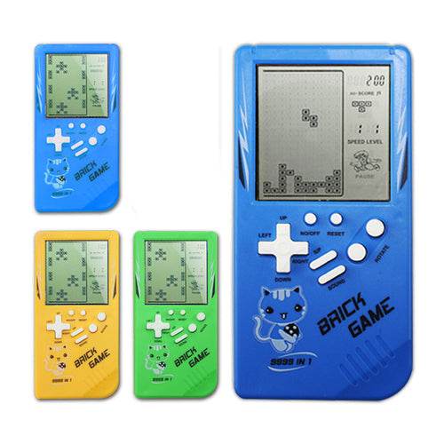 Blue Retro Handheld Game Console with Classic Tetris - Pocket-Sized Nostalgia - ToylandEU