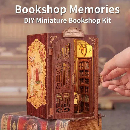 Book Nook Kit With Light Wooden Dollhouse Premium - ToylandEU™