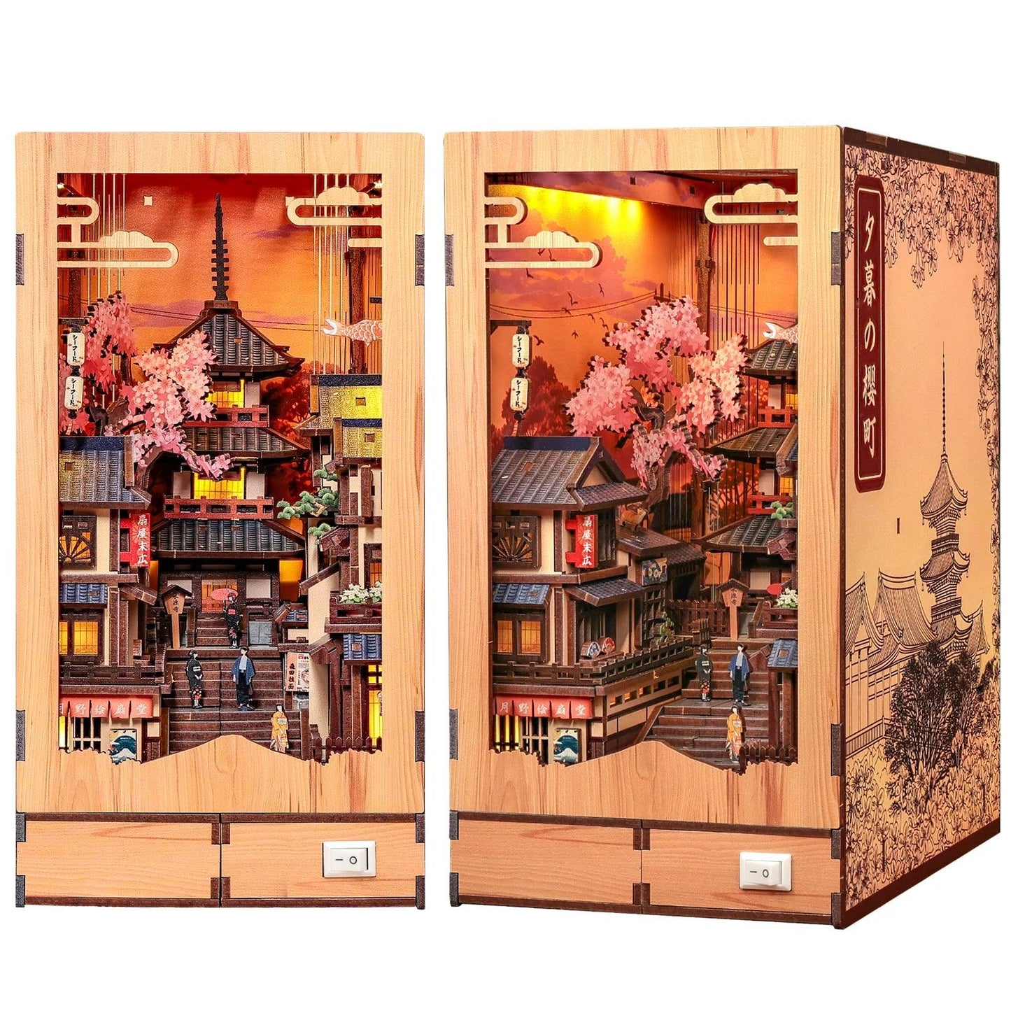Book Nook Kit | Wooden Doll House LED | Toylandeu™