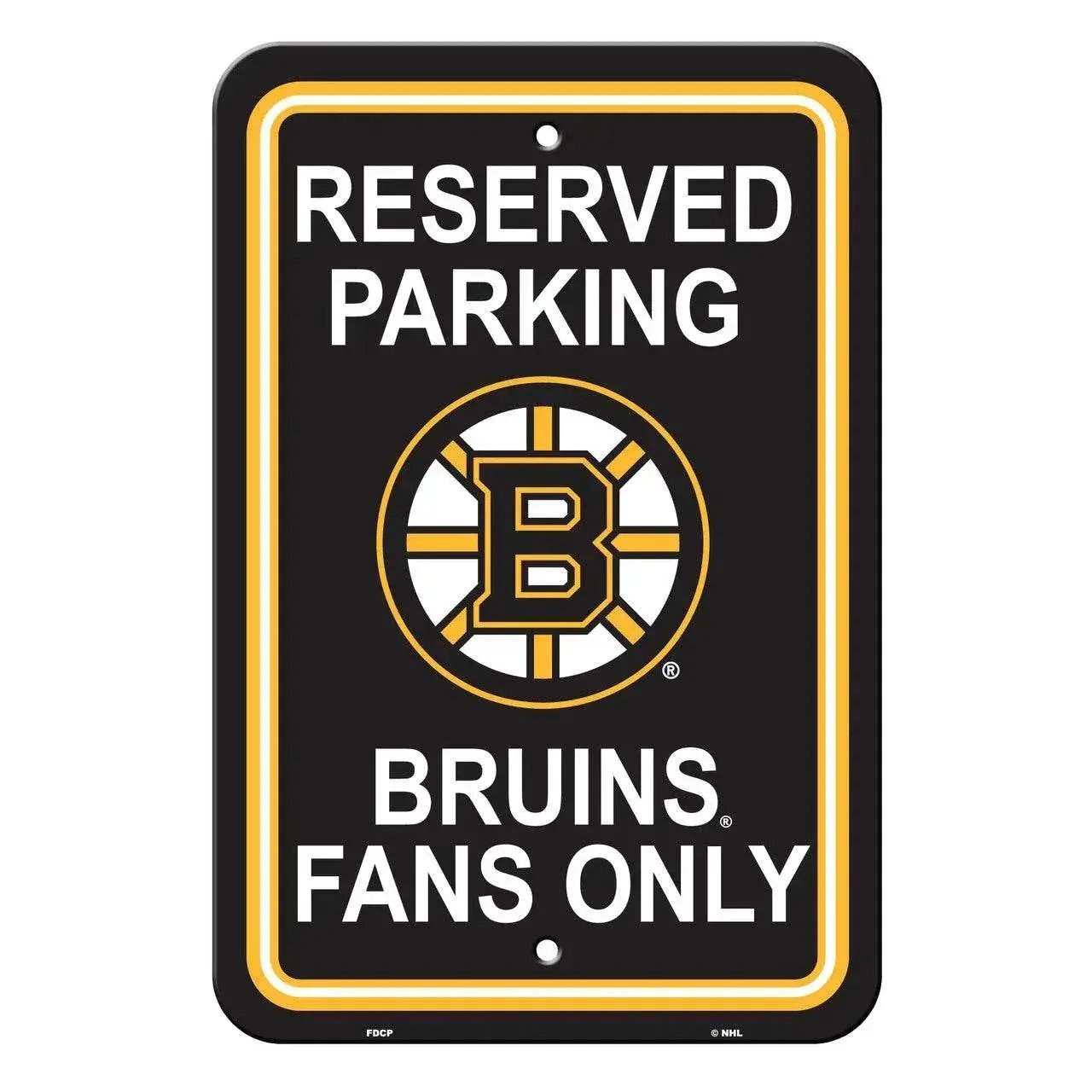 Boston Bruins Reserved Parking Sign 12x18 White Plastic - ToylandEU™