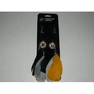 Boston Bruins Team Color Feather Earrings CO - ToylandEU