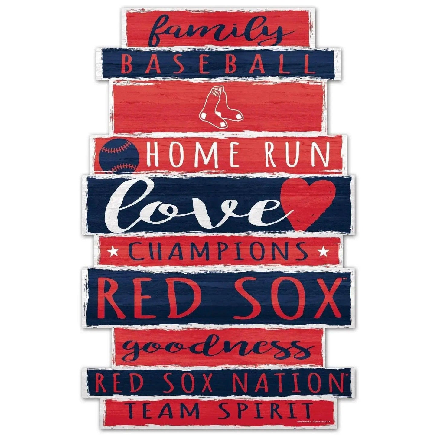 Boston Red Sox 11x17 Wood Sign Family Word Plaque Keepsake - ToylandEU™