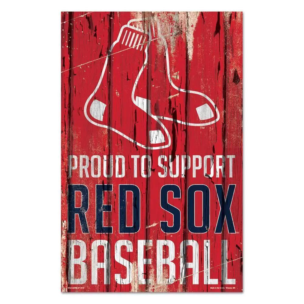 Boston Red Sox 11x17 Wood Sign Proud To Support Fans - ToylandEU™