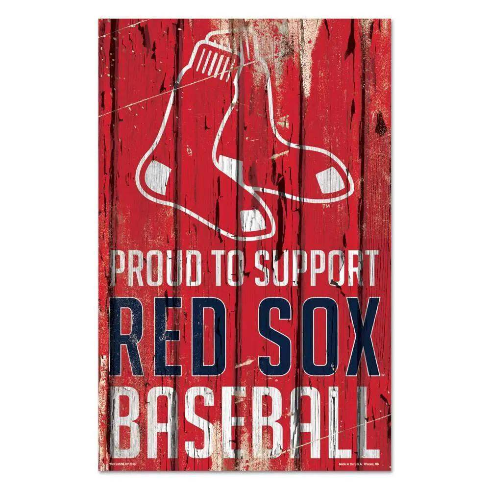 Boston Red Sox 11x17 Wood Sign Proud To Support Fans - ToylandEU™