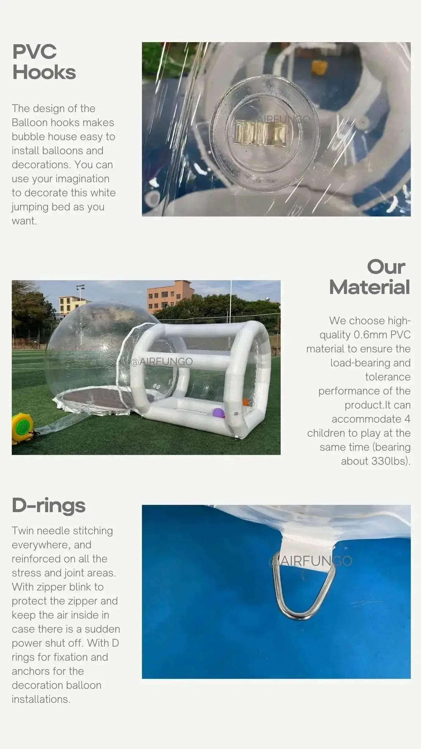 Bounce House Hot Selling Transparent Inflatable Camping Tent 10ft Dia Bubble Dome House with Blower - ToylandEU™