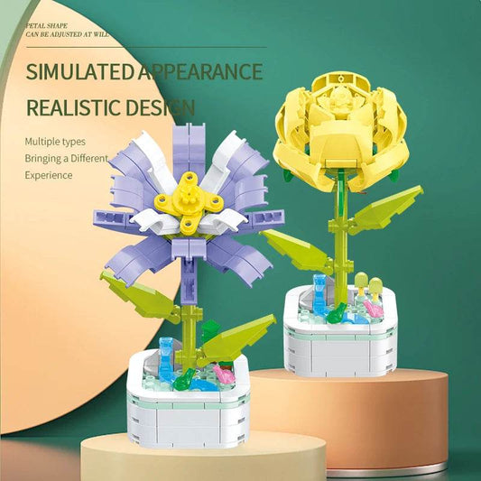 Bouquet Potted Building Blocks Eternal Flower Assembly Toys - ToylandEU