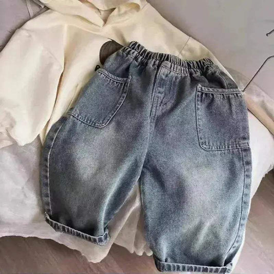 Boys Denim Jeans Loose Fit With Elastic Waist Pockets - ToylandEU™