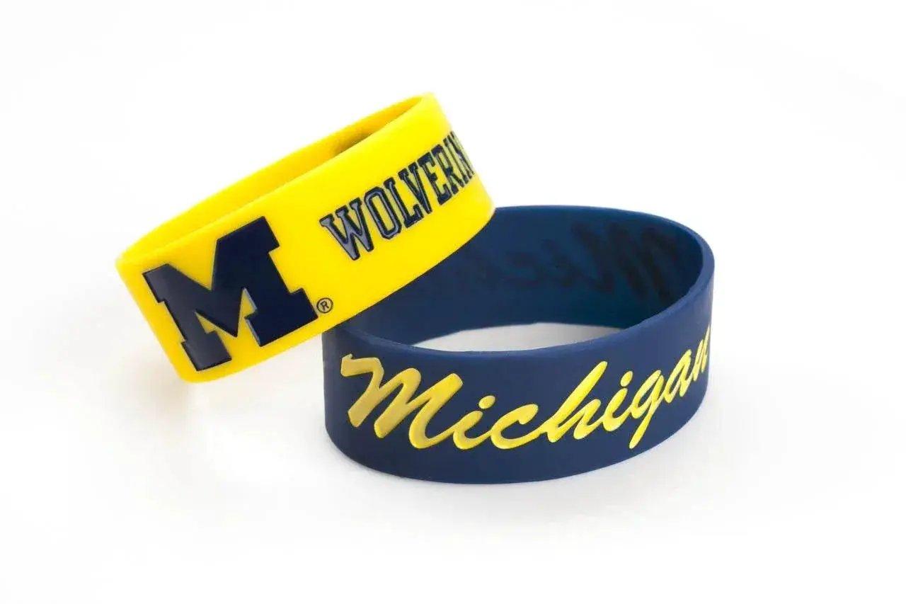 Michigan Wolverines Bracelets Two Pack Wide Licensed - ToylandEU™