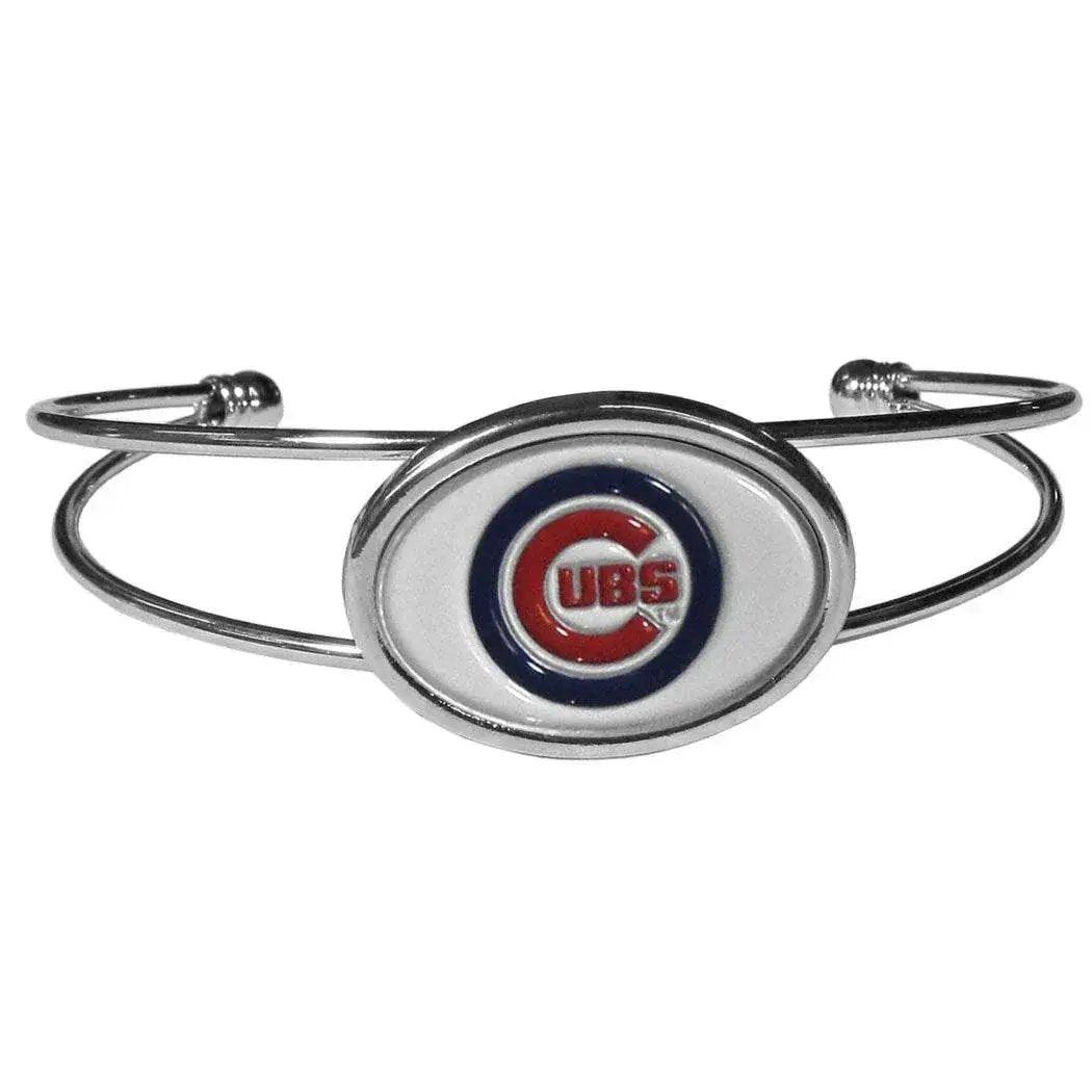 Chicago Cubs Double Bar Cuff Bracelet Enamel Logo Siskiyou - ToylandEU™