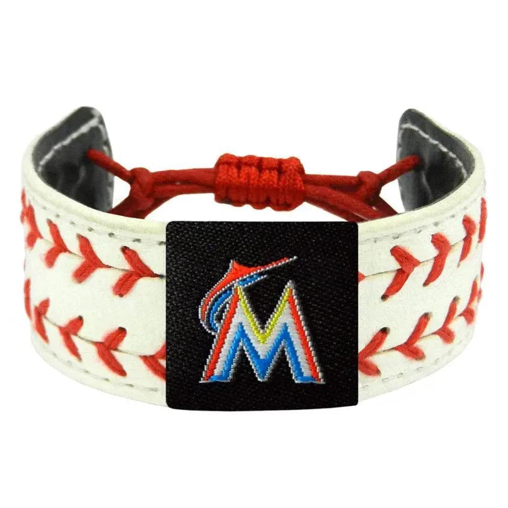 Miami Marlins Leather Bracelet Classic Two Seamer Co - ToylandEU™