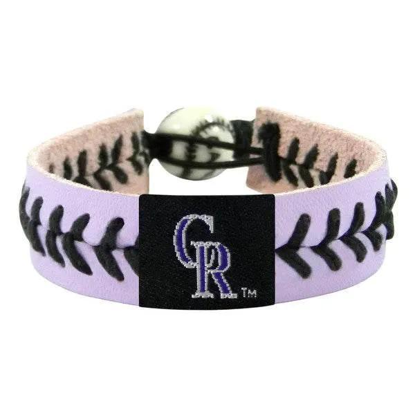Colorado Rockies Lavender Leather Bracelet Black Thread - ToylandEU™