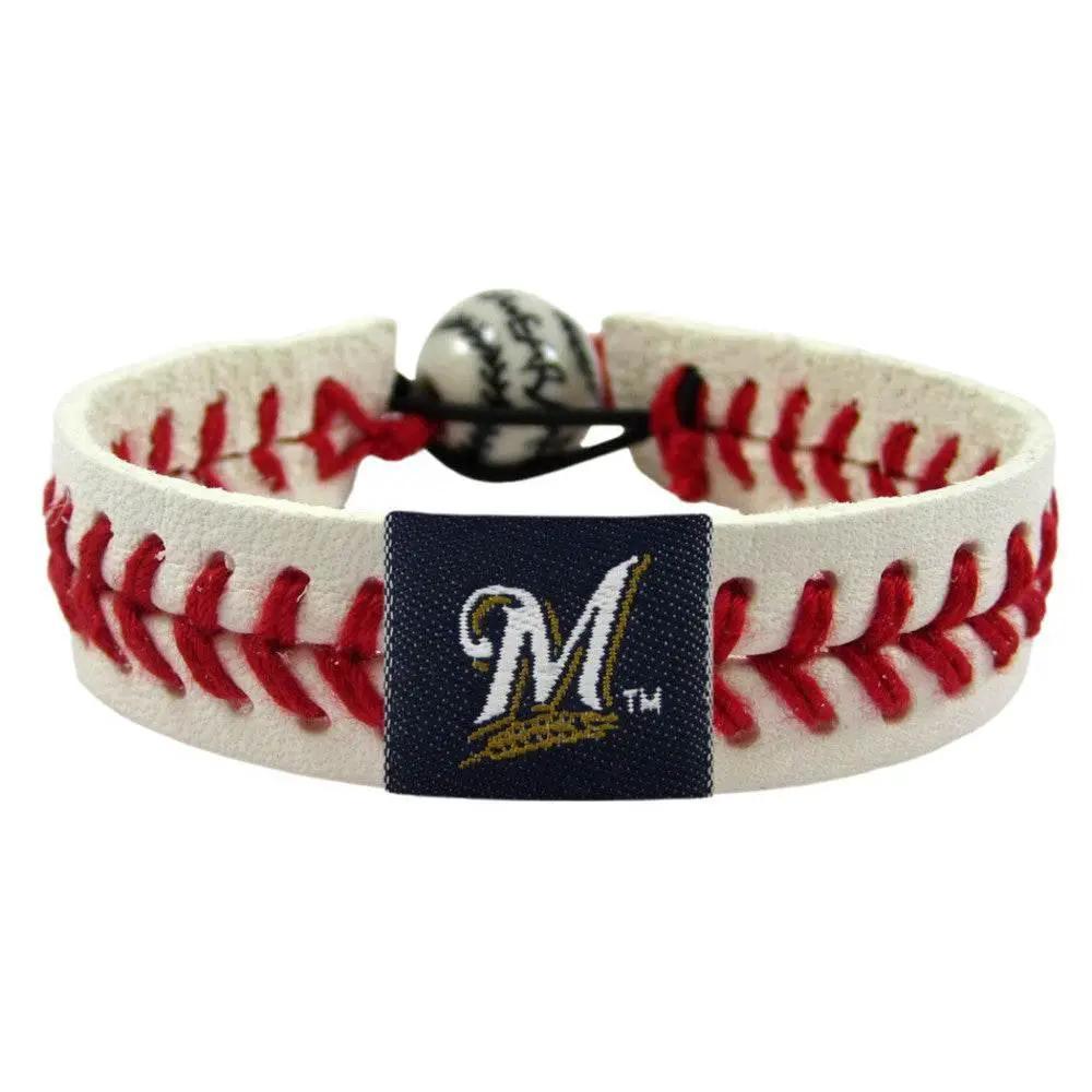 Milwaukee Brewers Leather Bracelet With Ceramic Bead - ToylandEU™