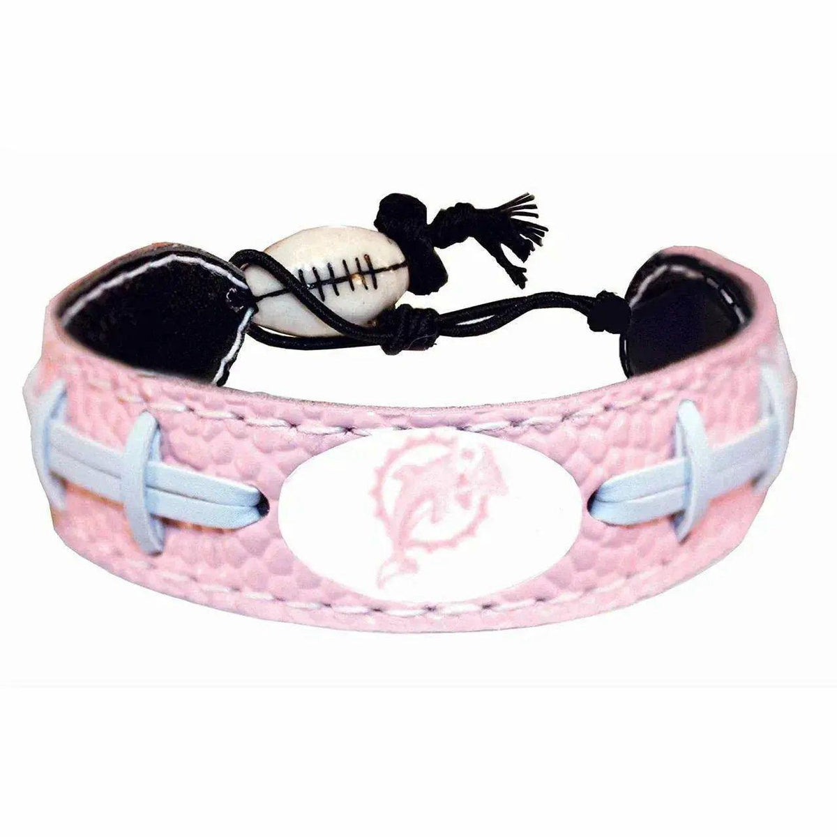 Miami Dolphins Pink Leather Bracelet With Ceramic Bead - ToylandEU™