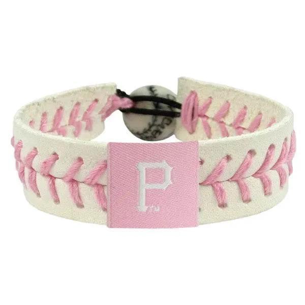 Pittsburgh Pirates Leather Bracelet Pink Ceramic Bead - ToylandEU™