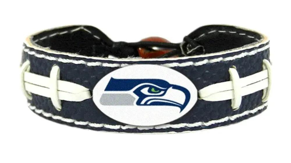 Seattle Seahawks Leather Bracelet Navy Ceramic Bead - ToylandEU™
