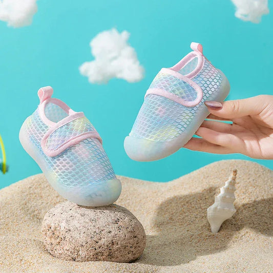 Breathable Baby Shoes Mesh Sandals Slip On First Walkers Lightweight - ToylandEU