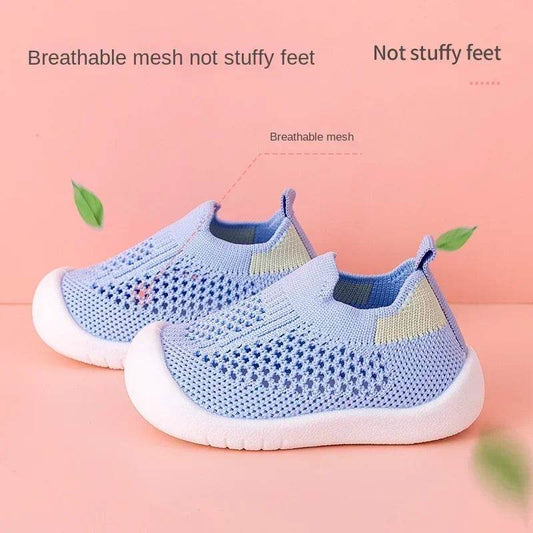 Breathable Knitted Toddler Sneakers Soft Slip-On Casual Shoes for Boys and Girls - ToylandEU