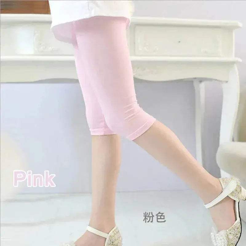 Breathable Leggings Candy Color Calf Length Slim Fit Knitted For Girls 2 To 12 Years - ToylandEU