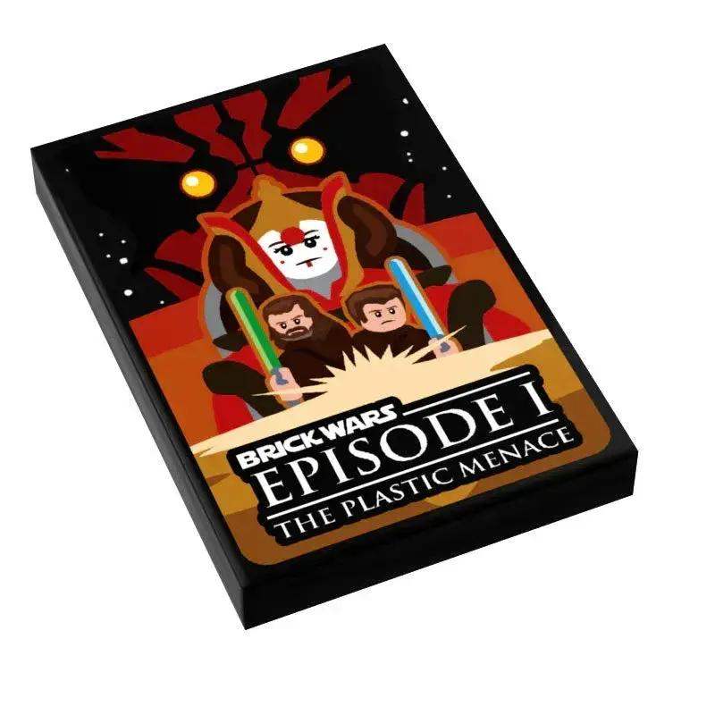 Brick Wars: The Plastic Menace (EP. 1) Movie Tile Cover (2x3 Tile) made using LEGO part - B3 Customs - ToylandEU