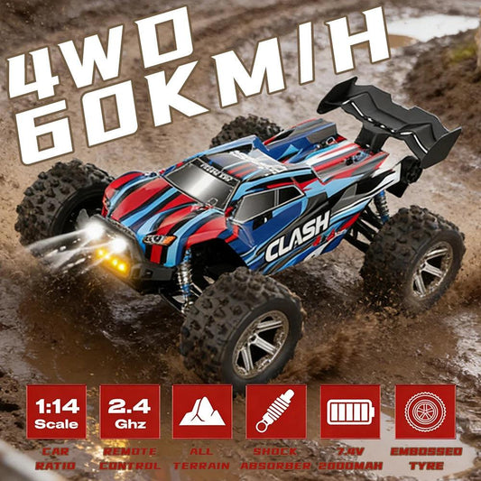 Brushless 1:14 RC Car 60 KMH 4WD All Terrain Truck