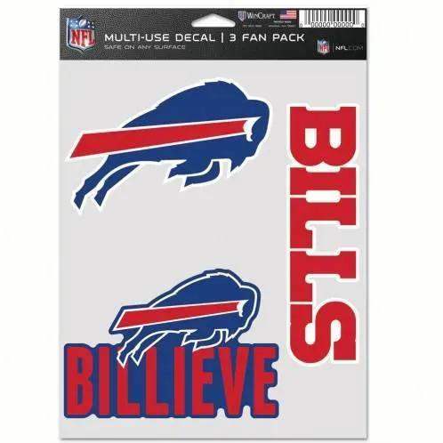 Buffalo Bills Decals 3 Pack Multi Use Removable Reusable - ToylandEU™